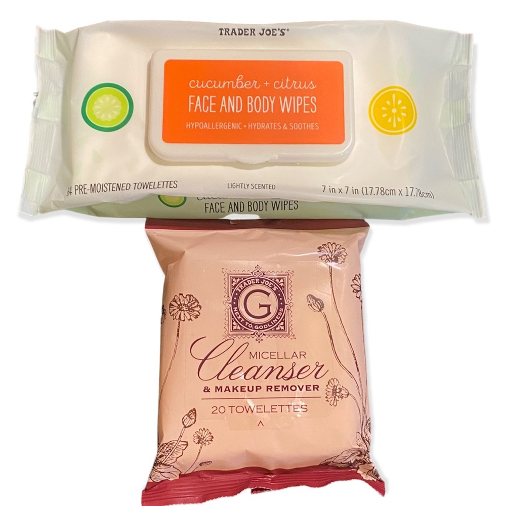 Trader Joe’s Micellar Cleansing / Makeup Remover Wipes + Face & Body Wipes - NEW